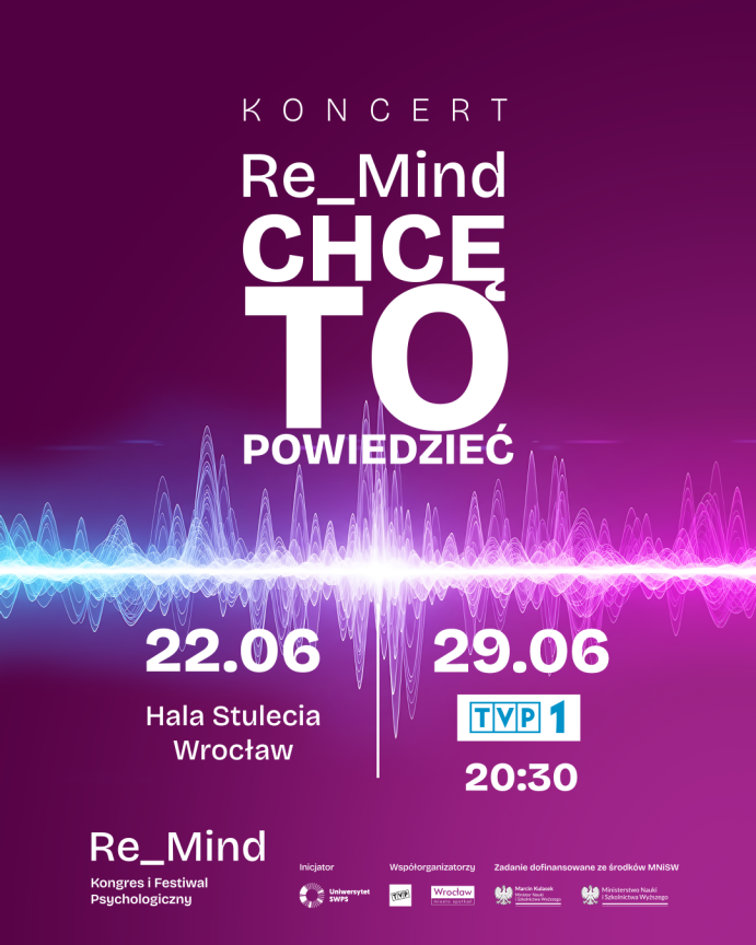 Plakat koncertu Re_Mind Chcę to powiedzieć