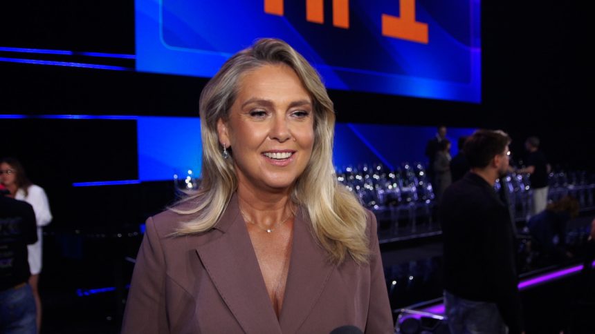 Ewa Wachowicz w studiu programu „Halo tu Polsat”
