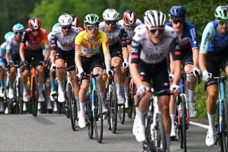 Peleton podczas wyścigu Tour de Pologne