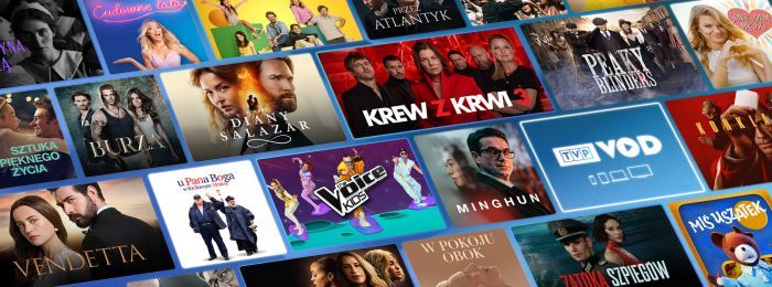 Kolaż programów dostępnych w TVP VOD