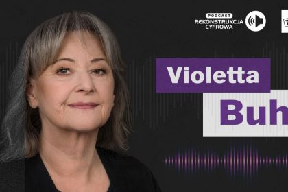 Violetta Buhl na grafice podcastu Pierwszy Plan