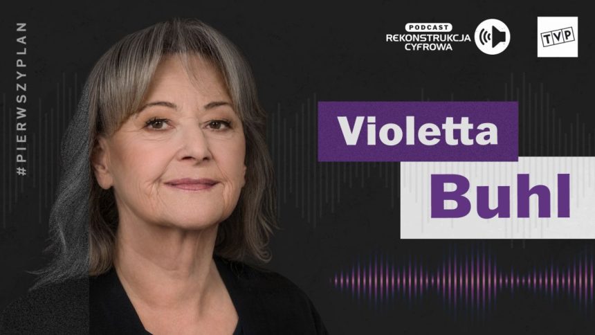 Violetta Buhl na grafice podcastu Pierwszy Plan