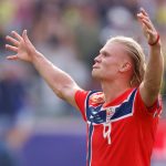 Erling Haaland podczas meczu reprezentacji Norwegii