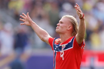 Erling Haaland podczas meczu reprezentacji Norwegii