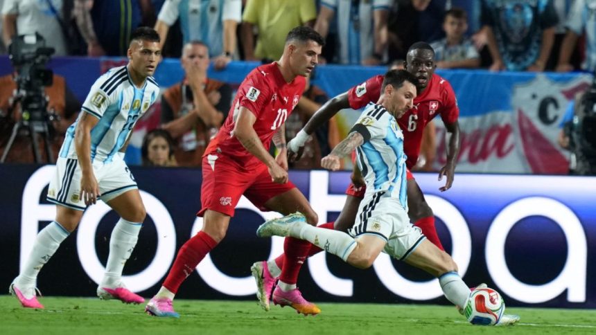 Lionel Messi podczas meczu reprezentacji Argentyny